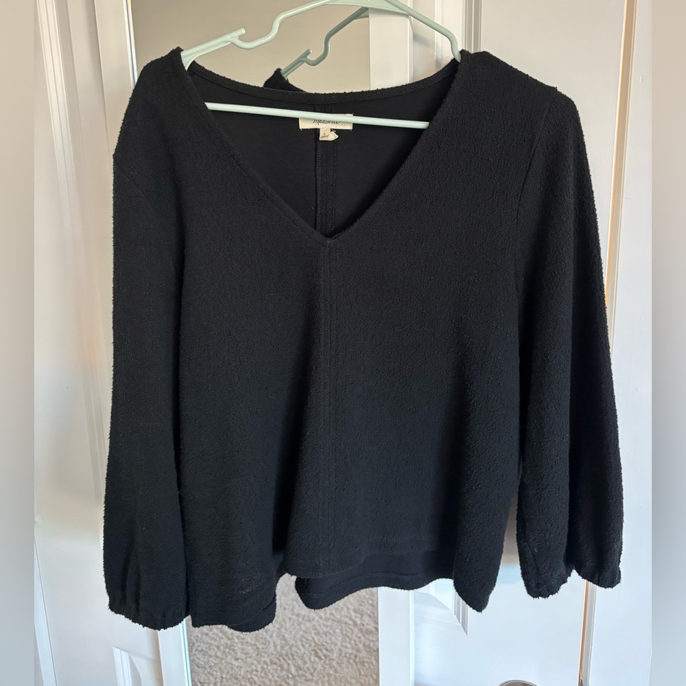 Madewell black 3/4 sleeve top
